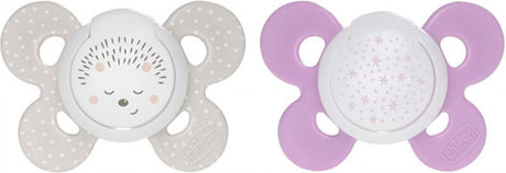 Chicco fopspeen physio comfort lumi meisje siliconen 12m 2 eenheden|soother physio comfort lumi girl silicone 12m 2 units|sucette physio comfort lumi girl silicone 12m 2 unités