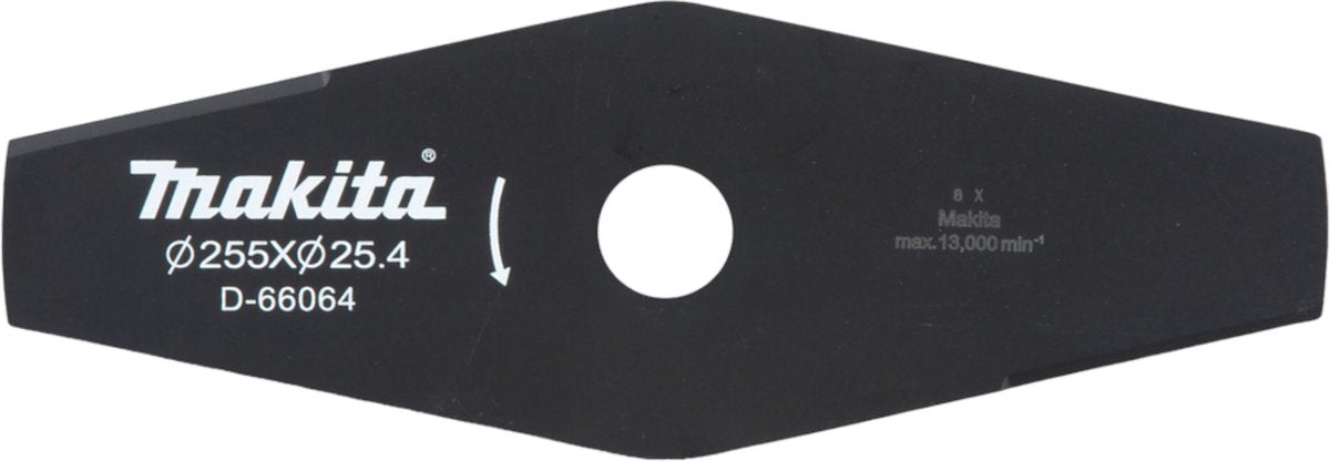 Makita 2-tands grassnijmes staal twee tanden voor zeisen en bosmaaiers 255 x 25.4 mm ( d-66064 )