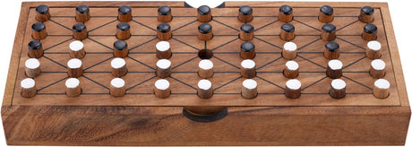 Engelhart fanorona – houten strategiespel – klassiek 2-spelers bordspel – tactisch denkspel – traditieel afrikaanse spel –