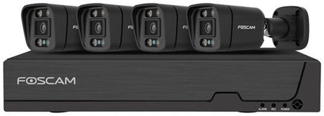 Foscam fna108e-b4-2t-b kit beveiligingscamera set - 4 camera's - poe - 2tb geheugen - kleurennachtzicht 20m - 8mp - zwart
