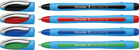 Schneider schrijfwaren schneider balpen - slider memo - xb 1,4mm - 4 stuks op blister - s-75020