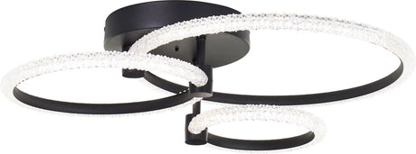 Brilliant aydin - plafondlamp - crystal led 30w - zwart - met afstandsbediening