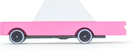 Candylab toys candycar world: pink sedan (f236) 8,9x4,1x3cm, wooden diecast, magnetic, in giftbox, 3+