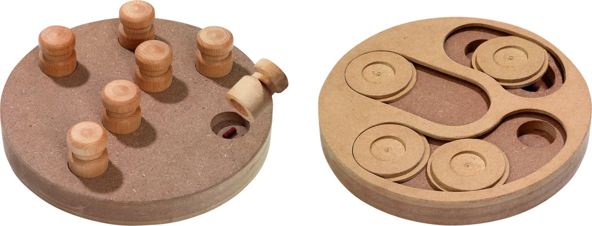 Flamingo hondenspeelgoed – brain train penny – intelligentiespel voor honden – houten puzzelspel – 25 cm – hersenwerk voor honden