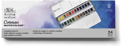 Winsor newton 0390645 cotman aquarelverf set – metal sketchers box – 24 halve napjes
