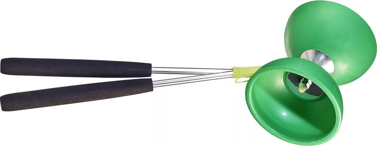 Acrobat rubber diabolo met stokken - donkergroen