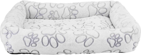 Trixie hondenmand - nando hoekig lichtgrijs - 60x50 cm, pluche, polyester, schuimrubber vulling