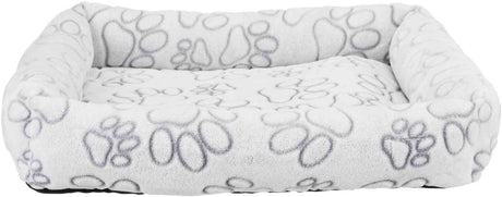 Trixie hondenmand - nando hoekig lichtgrijs - 60x50 cm, pluche, polyester, schuimrubber vulling