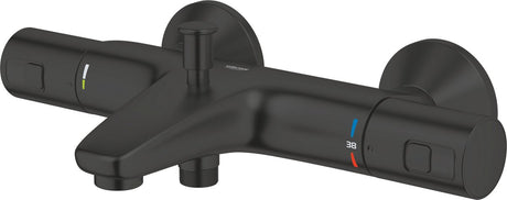 Grohe precision start thermostatische badkraan - 15 cm - waterbesparend - met omstelling - inclusief koppelingen - mat zwart