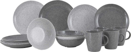 Gimex solid line servies - granite - grijs - 16-delig