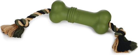Beeztees sumo fit bone - hondenspeelgoed - rubber - groen - 20x6x6 cm