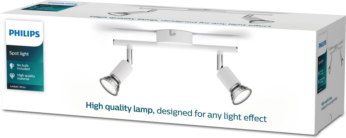 Philips led philips limbali opbouwspot - 2-lichts - wit