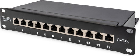 Digitus dn-91612s-ea 12 poorten netwerkpatchpaneel 254 mm (10) cat 6a 1 he ingericht