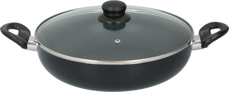 Alpina hapjespan - ø28cm - met glazen deksel - anti-aanbaklaag - alle warmtebronnen - aluminium glas