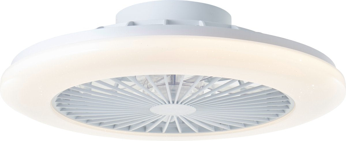 Brilliant salerno - plafondventilator - met verlichting - led 40w - wit en rgb kleuren - dimbaar - wit - zeer stil