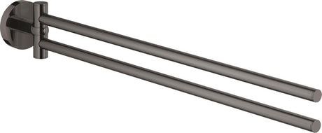 Grohe essentials handdoekhouder met twee draaibare armen - hard graphite (zwart)