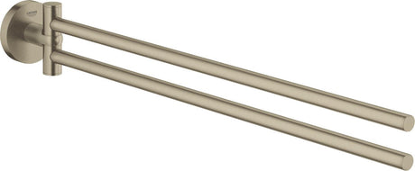 Grohe essentials handdoekhouder met twee draaibare armen - mat nikkel