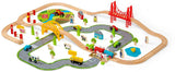 Bigjigs houten weg en treinset platteland, 80dlg.