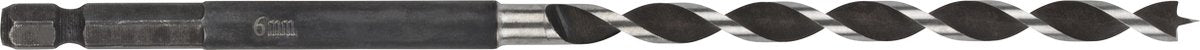 Wolfcraft - 6mm slangenboor voor houtbalken - 165mm - zeskantschacht houtboor - hex - 7131000