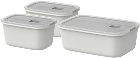 Mepal vershouddoos set easyclip - 2x 450 + 1000 ml - vershoudbakjes met schuifsluiting - geschikt voor magnetron. stoomoven. koelkast en vriezer - nordic white