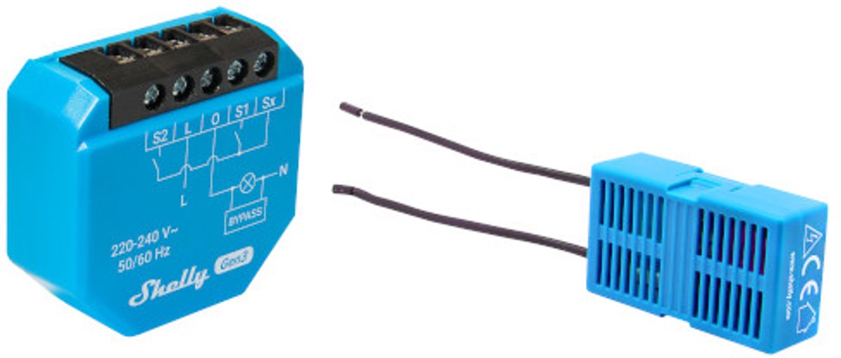 Shelly 1l gen3 wifi bluetooth relais schakelaar 2-draads