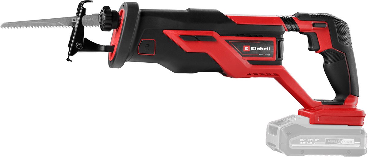 Einhell accu reciprozaag te-ap 18 26 li solo - power x-change - 18 v li-ion - 0-2.600 t min - slaghoogte: 26 mm - max. zaagdiepte (hout kunststof metaal): 180 20 12 mm - incl. 1x zaagblad voor hout - excl. accu en lader