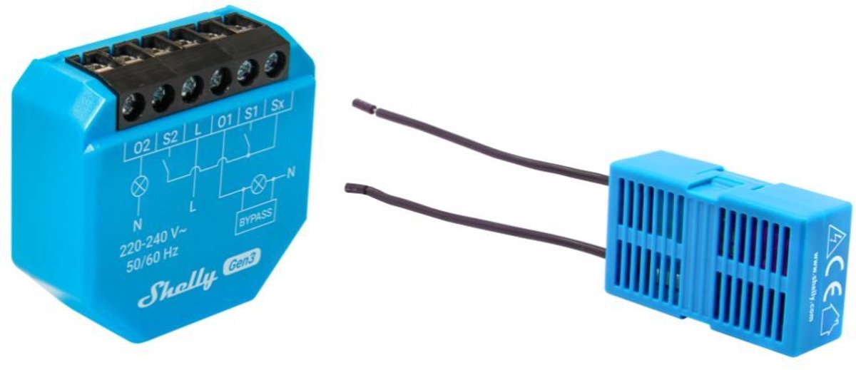 Shelly 2l gen3 wifi bluetooth relais schakelaar 2-draads