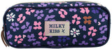 Milky kiss wildflower etui - 9 x 22 x 8 cm - paars - bloemen