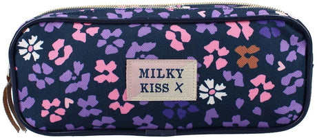 Milky kiss wildflower etui - 9 x 22 x 8 cm - paars - bloemen