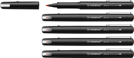 Stabilo dr!ver - premium fineliner - 0.8 mm - rood - doos 5 stuks