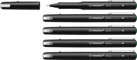 Stabilo dr!ver - premium fineliner - 0.4 mm - groen - doos 5 stuks