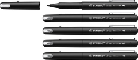 Stabilo dr!ver - premium fineliner - 0.8 mm - zwart - doos 5 stuks