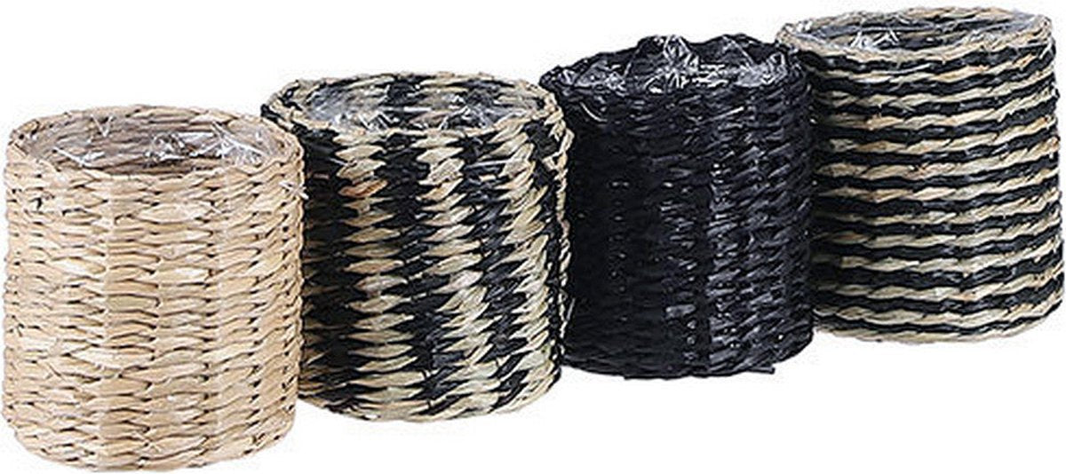 Mica decorations mand alexis vlechtwerk (ø 7 x 7 cm)