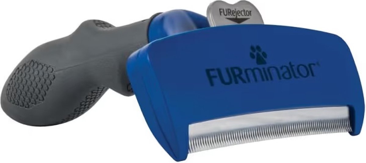 Furminator serie - onderharing verwijderhulpmiddel - grootharig - zwart - blauw