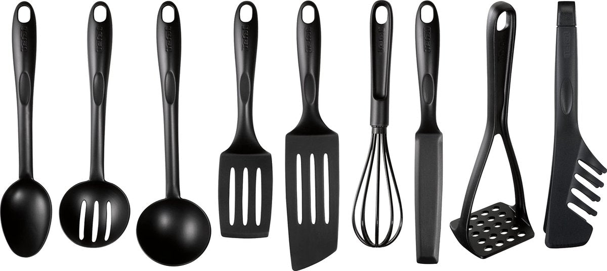Tefal bienvenue - spatelset - 9-delig - zwart - hittebestendig - vaatwasserbestendig