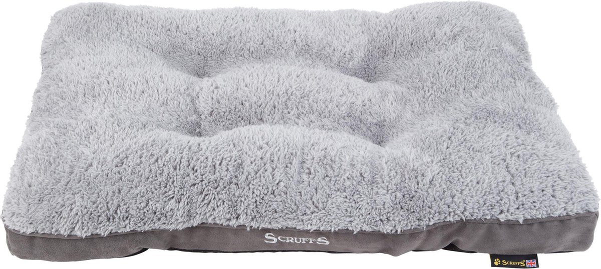 Scruffs cosy - comfortabel hondenkussen - met imitatie suède buitenvoering en superzachte binnenvoering - grijs - 100 x 70 cm