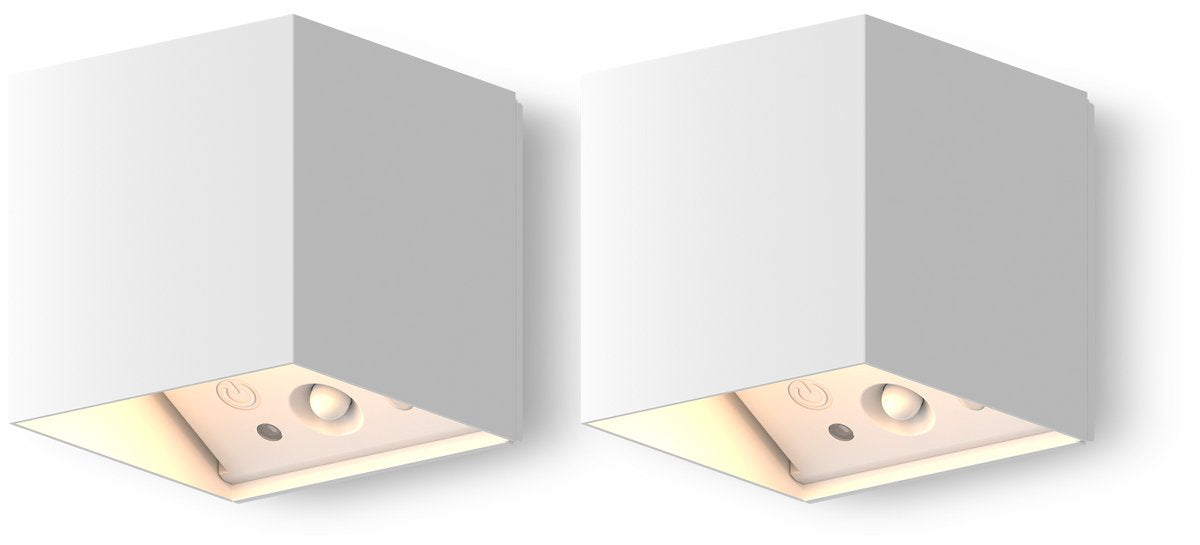 Calex falerna wandlamp - 2 stuks - oplaadbaar - up en down tuinverlichting - indirect licht - dimbaar - wit