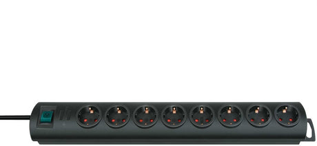 Brennenstuhl primera-line 8-voudig zwart 2 m h05vv-f 3g1,5