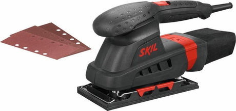 Skil vlakschuurmachine 160w - schuurmachine - schuuroppervlak 92 x 185mm - stofafzuiging - met klemmen en klithechting - inclusief 3 vellen schuurpapier - 7347 aa