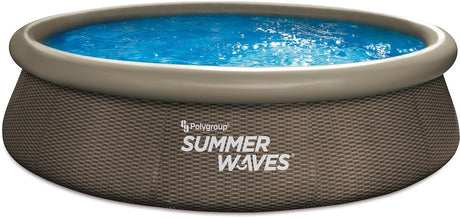 Summer waves opblaasbaar zwembad rond - ⌀366 x 76 cm - zwembaden - inclusief filterpomp - zwembadpomp - filterpatroon