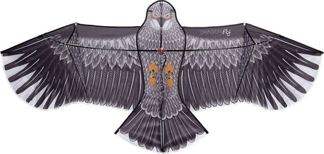 Dragon fly vlieger - arend - zwart grijs - 180 x 80 cm - vanaf 6 jaar