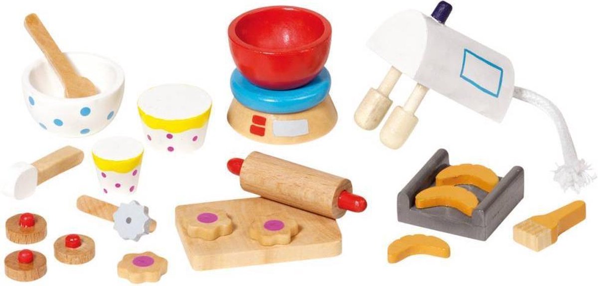 Goki poppenhuis bakset, 22dlg.
