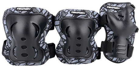 Tempish skate beschermset volwassenen - knie elleboog pols - zwart - maat s