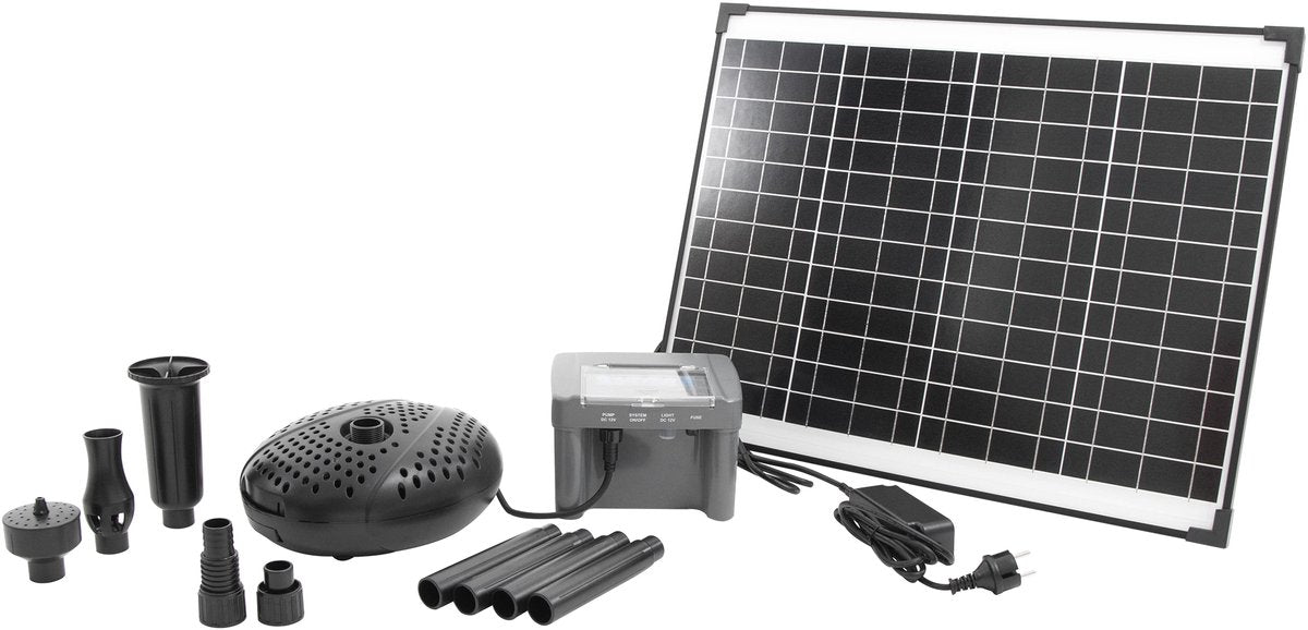 Ubbink - solarmax 2500 - fonteinpomp op zonne-energie - met eigen accu - vijverpomp