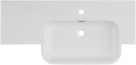 Differnz wastafel 100x20x48cm 1 kraangat 1 wasbak polybeton wit