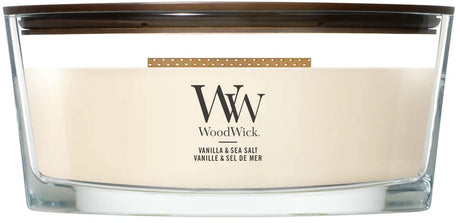 Woodwick heartwick flame ellipse geurkaars - vanilla sea salt - 50 branduren