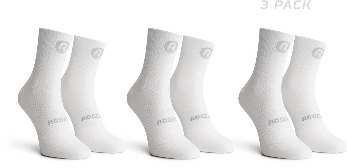 Rogelli core dames en heren 3 pack fietssokken - vochtregulerend - wit