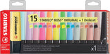 Stabilo boss original pastel naturecolors markeerstiften bureau set - 15dlg.
