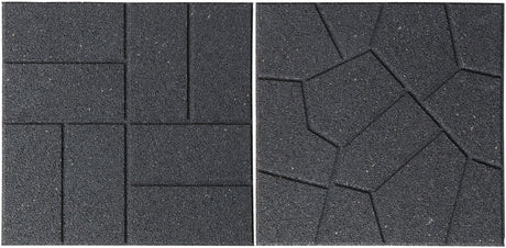 Nature - tuintegel - grijs - rubber - betegeling omkeerbaar motief - h1,5 x 40 x 40cm