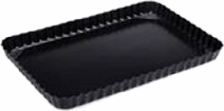 Point-virgule geribde taart- quichevorm - anti-aanbaklaag - losse bodem - 31x21x3cm